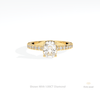 Cushion Cut Hidden Halo Engagement Lab Grown Diamond Ring in 18K Rose Gold - Ring on Hand View