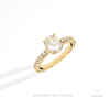 Cushion Cut Hidden Halo Engagement Lab Grown Diamond Ring in Platinum - Lifestyle View
