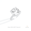 Cushion Cut Hidden Halo Wedding Lab Grown Diamond Ring in 14K Rose Gold - Profile View