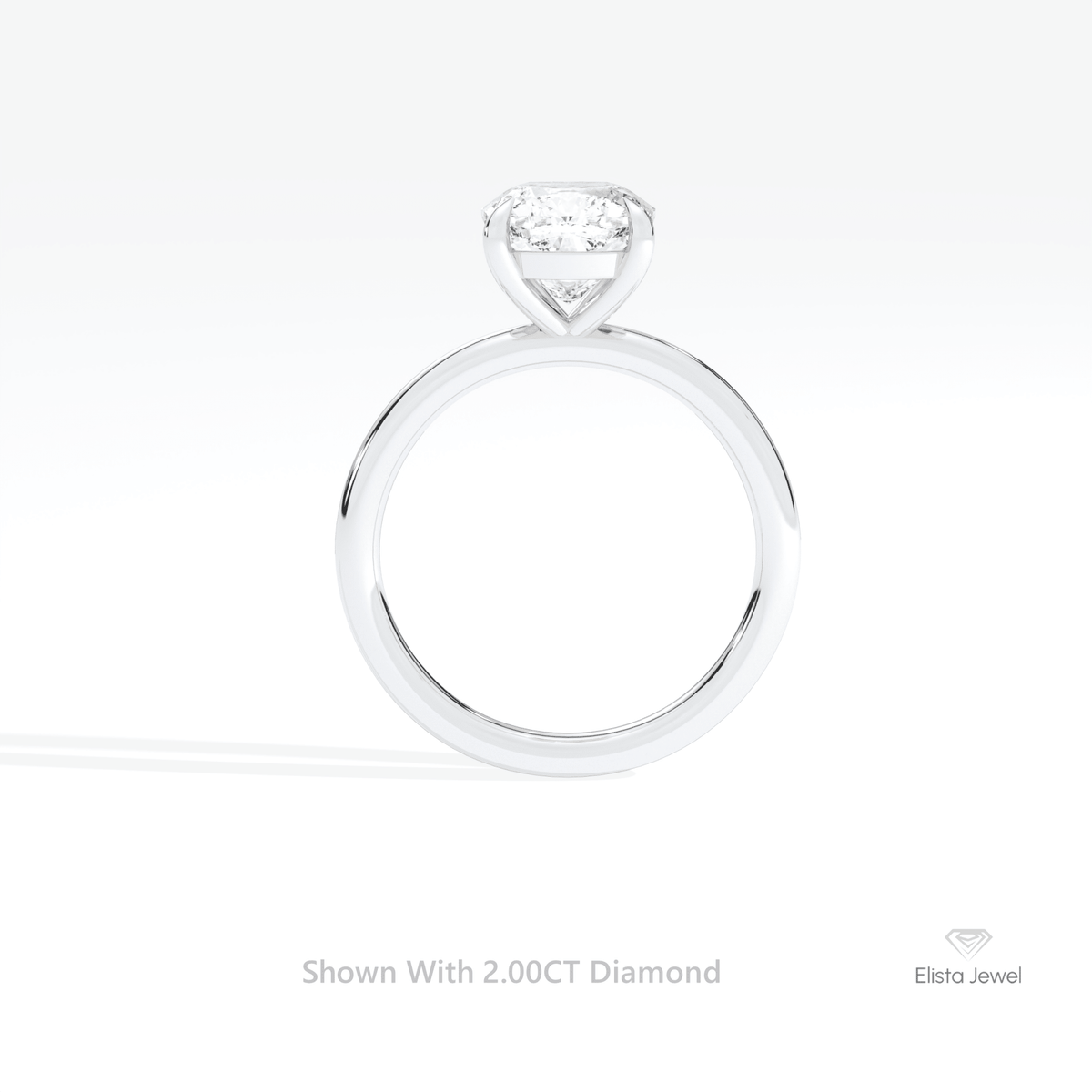 Cushion Cut Solitaire Engagement Lab Grown Diamond Ring in 10K Rose Gold - Angled View
