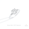 Cushion Cut Three Stone Wedding Lab Grown Diamond Ring in 14K Rose Gold - Profile View