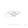 Cushion Cut Three Stone Wedding Lab Grown Diamond Ring in 14K Yellow Gold - Detail View