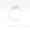 Cushion Cut Three Stone Wedding Lab Grown Diamond Ring in 18K White Gold - Close-up View
