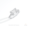 East West Emerald Cut Accent Lab Grown Diamond Ring in 14K Rose Gold - Profile View