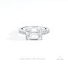 East West Emerald Cut Accent Lab Grown Diamond Ring in 14K Yellow Gold - Detail View
