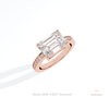 East West Emerald Cut Accent Lab Grown Diamond Ring in Platinum - Lifestyle View