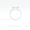 East West Emerald Cut Accent Lab Grown Diamond Ring in 18K White Gold - Close-up View