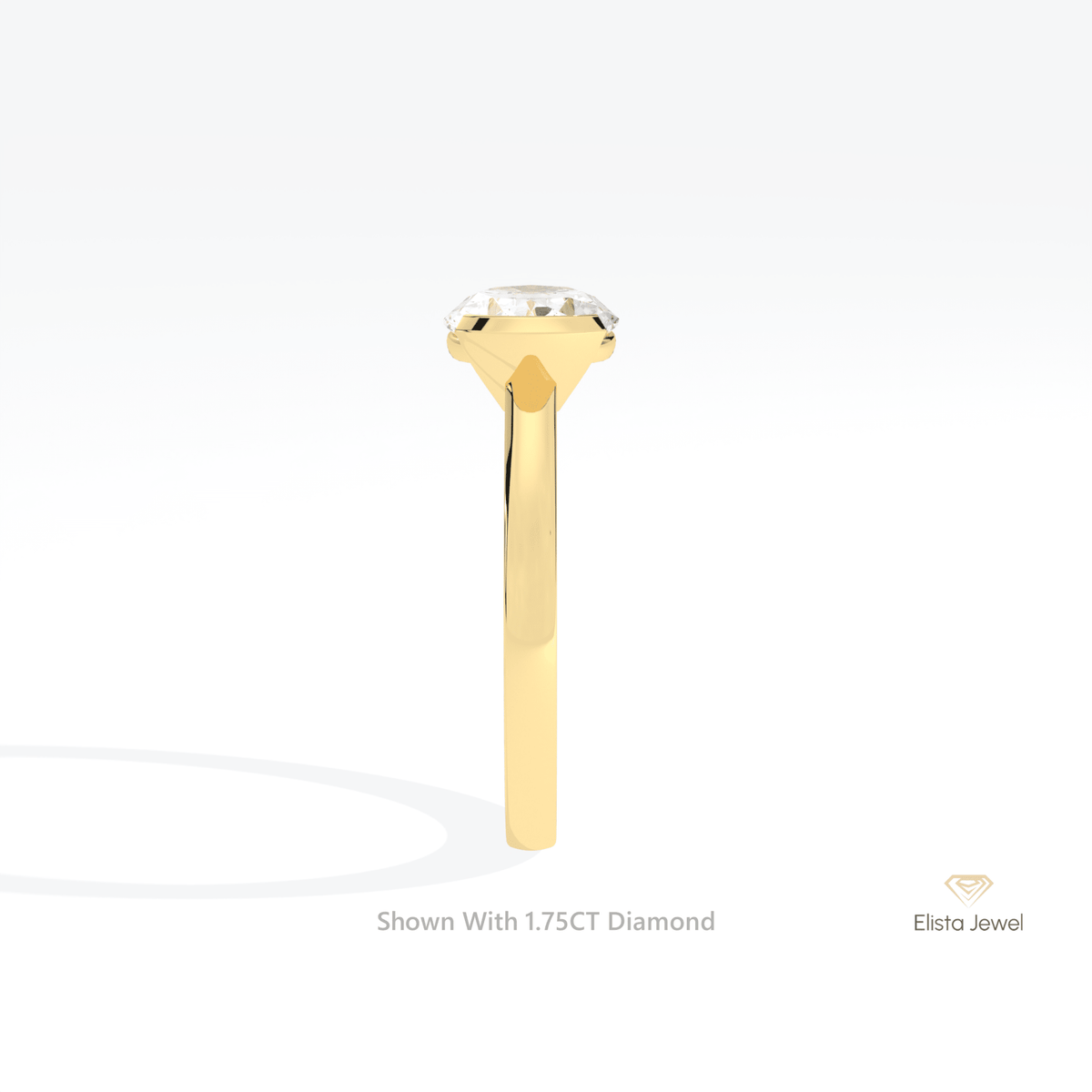 East West Oval Cut Bezel Solitaire Lab Grown Diamond Ring - Additional View