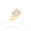 East West Radiant Cut Solitaire Lab Grown Diamond Ring in 10K Yellow Gold - Side View
