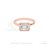 East West Radiant Cut Solitaire Lab Grown Diamond Ring in 18K Rose Gold - Ring on Hand View
