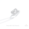 East West Radiant Cut Solitaire Lab Grown Diamond Ring in 14K Rose Gold - Profile View