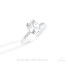 Elongated Cushion Cut Accent Lab Grown Diamond Ring in 14K Rose Gold - Profile View