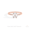 Elongated Cushion Cut Accent Lab Grown Diamond Ring in 18K Rose Gold - Ring on Hand View