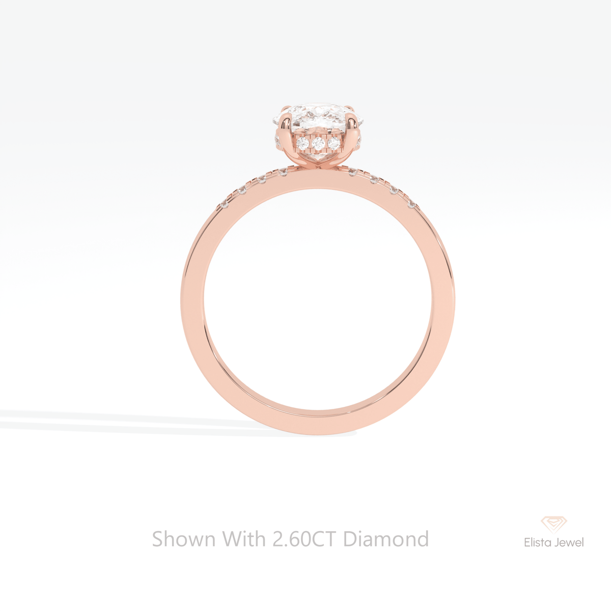 Elongated Cushion Cut Accent Lab Grown Diamond Ring - Alternative View