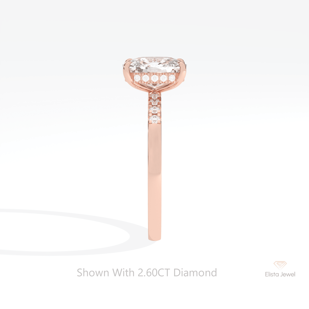 Elongated Cushion Cut Accent Lab Grown Diamond Ring - Additional View