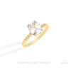 Elongated Cushion Cut Accent Lab Grown Diamond Ring in 10K Yellow Gold - Side View