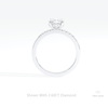 Elongated Cushion Cut Accent Lab Grown Diamond Ring in 18K White Gold - Close-up View