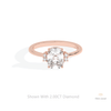 Elongated Cushion Cut Cluster Lab Grown Diamond Ring in 18K Rose Gold - Ring on Hand View