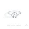 Elongated Cushion Cut Cluster Lab Grown Diamond Ring in 10K White Gold - Front View