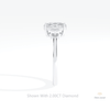 Elongated Cushion Cut Cluster Lab Grown Diamond Ring in 14K White Gold - Top View