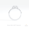 Elongated Cushion Cut Cluster Lab Grown Diamond Ring in 10K Rose Gold - Angled View