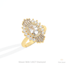 Elongated Cushion Cut Double Halo Art Deco Lab Grown Diamond Ring in Platinum - Lifestyle View
