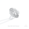 Elongated Cushion Cut Double Halo Art Deco Lab Grown Diamond Ring in 14K Rose Gold - Profile View