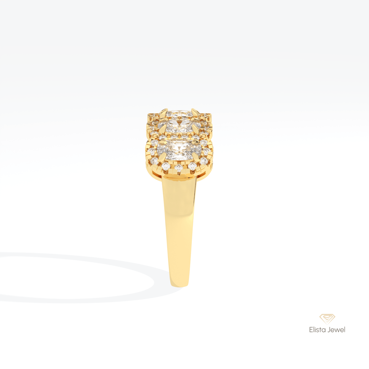 Elongated Cushion Cut Five Stone Lab Grown Diamond Ring - Additional View