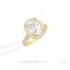 Elongated Cushion Cut Halo Wedding Lab Grown Diamond Ring in Platinum - Lifestyle View