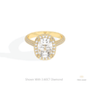 Elongated Cushion Cut Halo Wedding Lab Grown Diamond Ring in 18K Rose Gold - Ring on Hand View