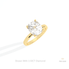Elongated Cushion Cut Hidden Halo Lab Grown Diamond Ring in 10K Yellow Gold - Side View