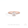 Elongated Cushion Cut Hidden Halo Lab Grown Diamond Ring in 18K Rose Gold - Ring on Hand View