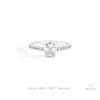Elongated Cushion Cut Hidden Halo Lab Grown Diamond Ring in 14K Yellow Gold - Detail View