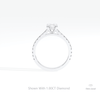 Elongated Cushion Cut Hidden Halo Lab Grown Diamond Ring in 18K White Gold - Close-up View