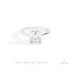 Elongated Cushion Cut Hidden Halo Lab Grown Diamond Ring in 14K Yellow Gold - Detail View