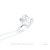 Elongated Cushion Cut Hidden Halo Lab Grown Diamond Ring in 14K Rose Gold - Profile View