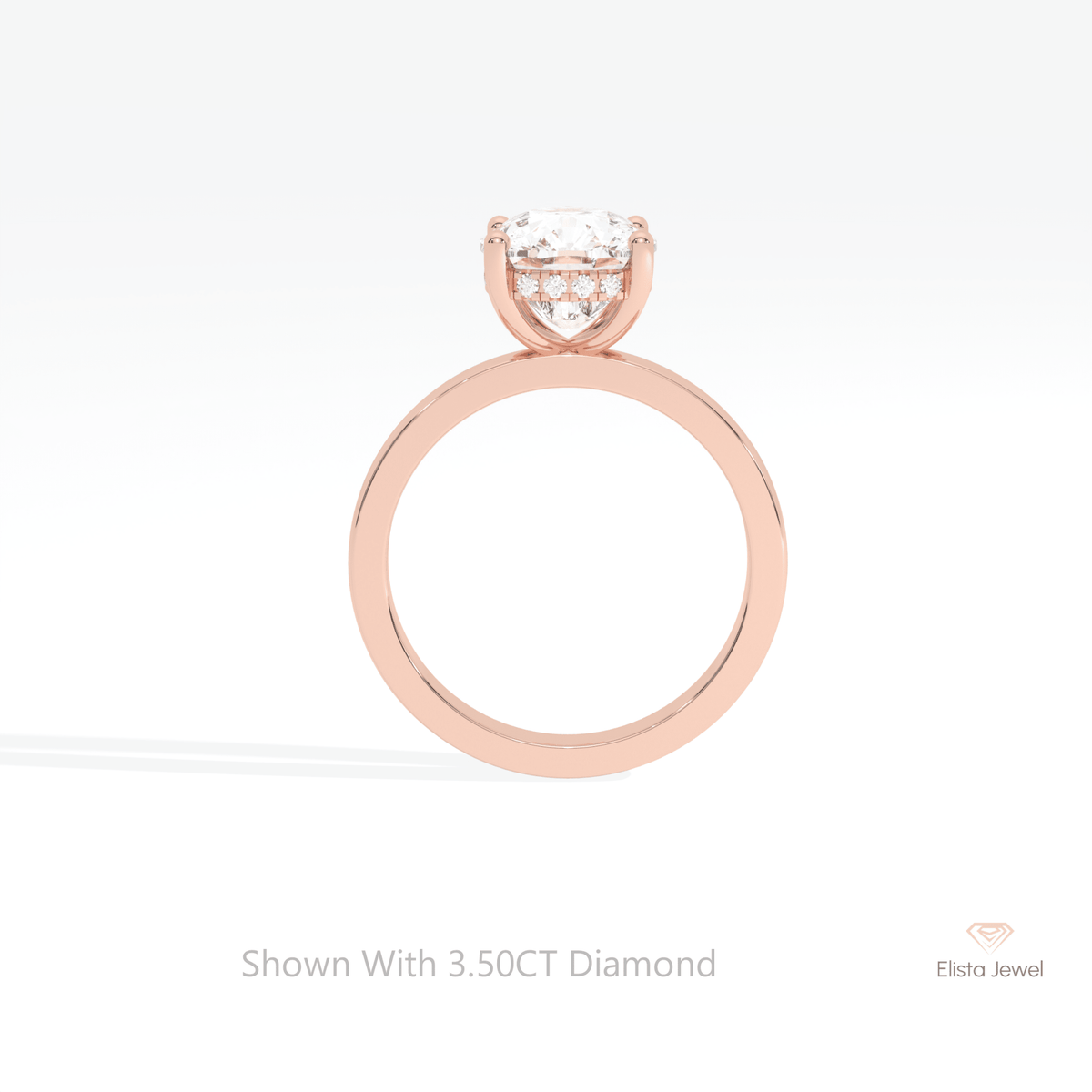 Elongated Cushion Cut Hidden Halo Lab Grown Diamond Ring - Alternative View