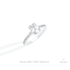 Elongated Cushion Cut Hidden Halo Lab Grown Diamond Ring in 14K Rose Gold - Profile View