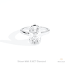Elongated Cushion Cut Solitaire Lab Grown Diamond Ring in 14K Yellow Gold - Detail View