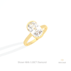 Elongated Cushion Cut Solitaire Lab Grown Diamond Ring in 10K Yellow Gold - Side View