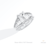 Emerald Cut Accent Art Deco Lab Grown Diamond Ring in 14K Rose Gold - Profile View