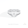 Emerald Cut Accent Art Deco Lab Grown Diamond Ring in 14K Yellow Gold - Detail View