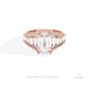 Emerald Cut Accent Art Deco Lab Grown Diamond Ring in 18K Rose Gold - Ring on Hand View