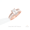 Emerald Cut Accent Engagement Lab Grown Diamond Ring in Platinum - Lifestyle View