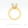 Emerald Cut Accent Engagement Lab Grown Diamond Ring in 10K Rose Gold - Angled View