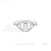 Emerald Cut Accent Engagement Lab Grown Diamond Ring in 14K Yellow Gold - Detail View