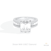 Emerald Cut Accent Engagement Lab Grown Diamond Ring in 14K Yellow Gold - Detail View