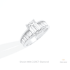 Emerald Cut Accent Engagement Lab Grown Diamond Ring in 14K Rose Gold - Profile View