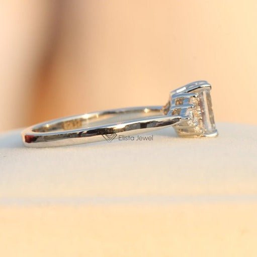 Emerald Cut Accent Engagement Lab Grown Diamond Ring - Additional View