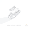 Emerald Cut Accent Engagement Lab Grown Diamond Ring in 14K Rose Gold - Profile View